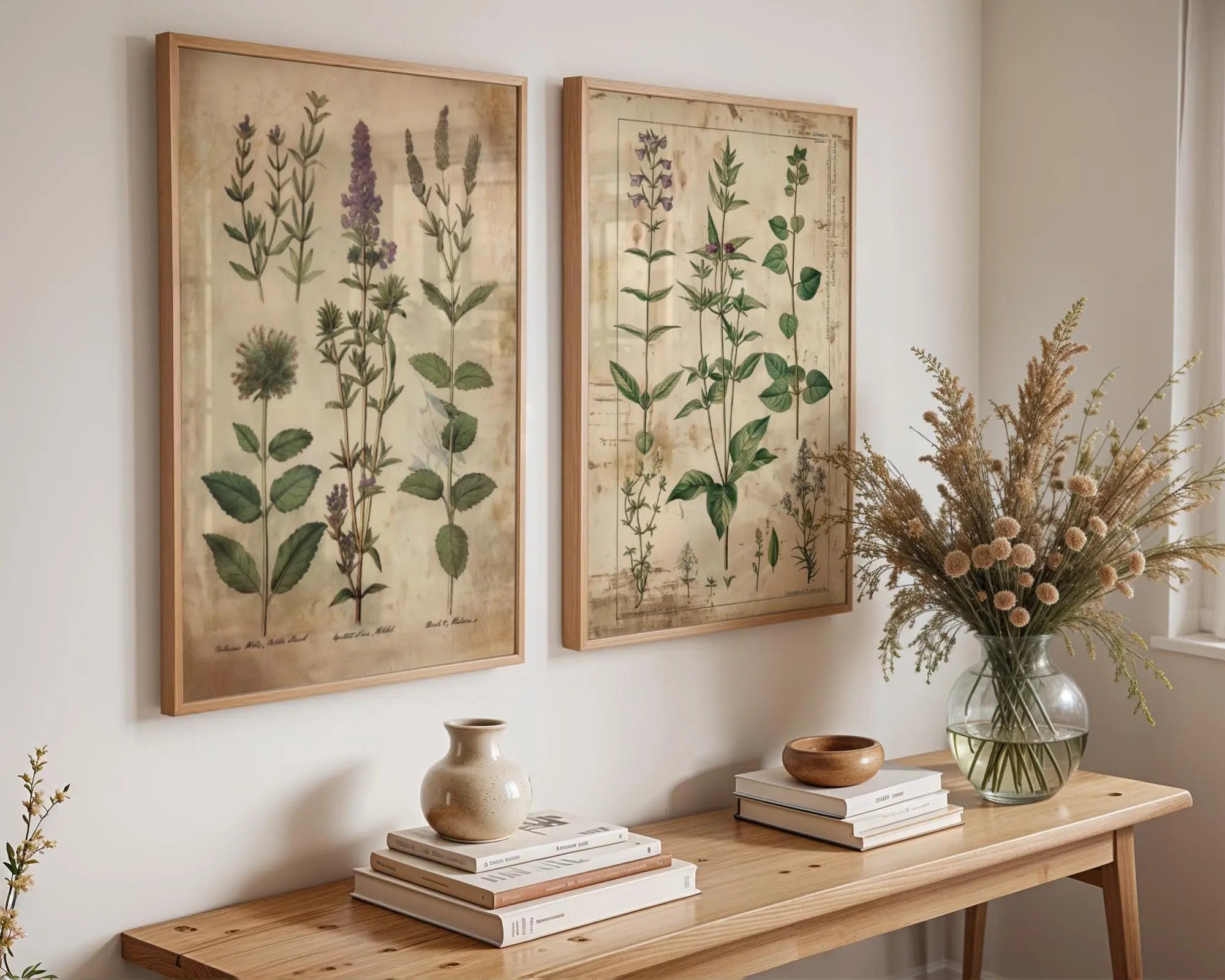 Botanical Herb Prints Set | Vintage Kitchen Wall Art wall art print, modern home decor, unframed artwork by Nomad & Nest