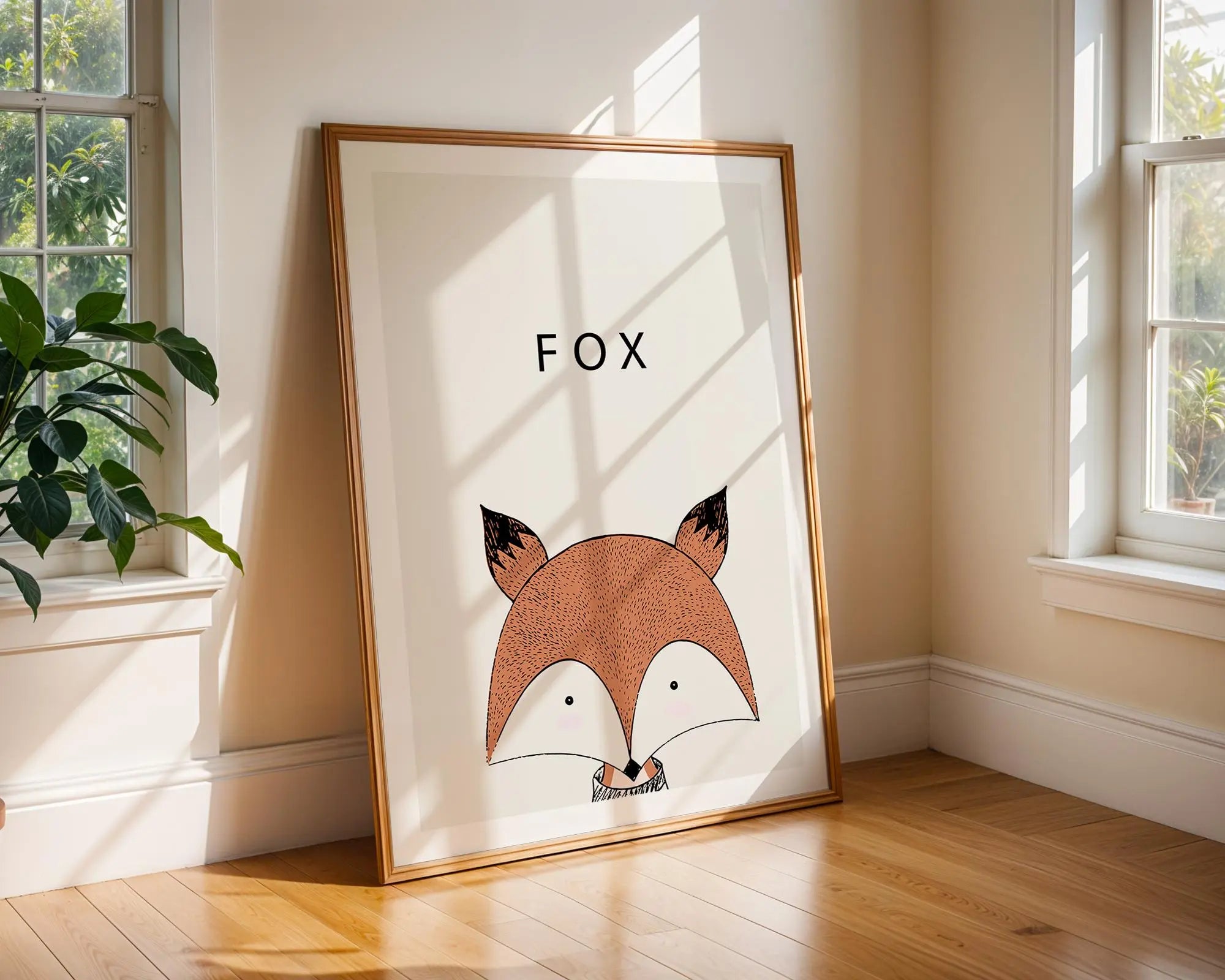 Fox Nursery Art Print | Scandinavian Minimalist Animal Poster wall art print, modern home decor, unframed artwork by Nomad & Nest
