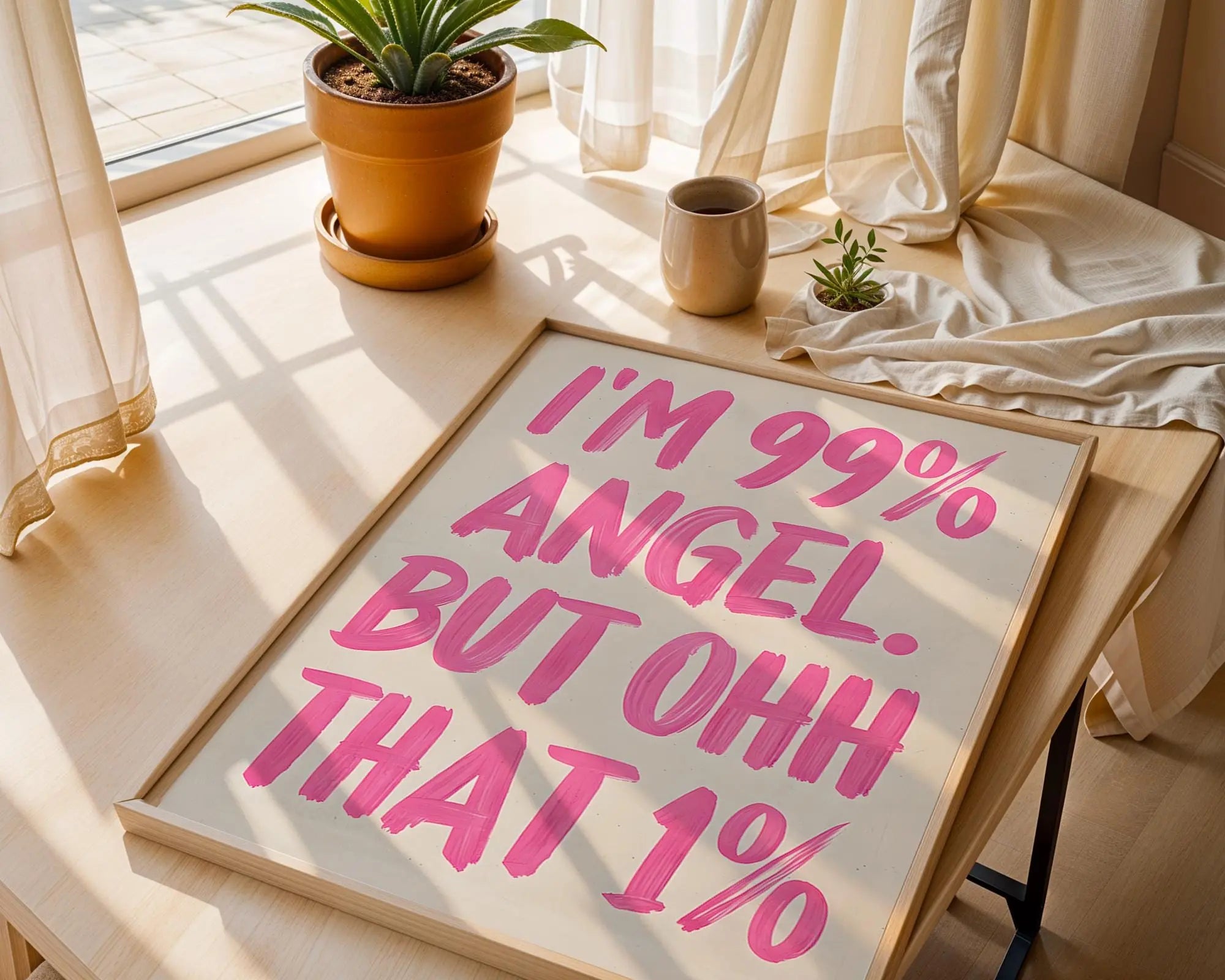 Funny Quote Print | 99% Angel Typography Wall Art wall art print, modern home decor, unframed artwork by Nomad & Nest