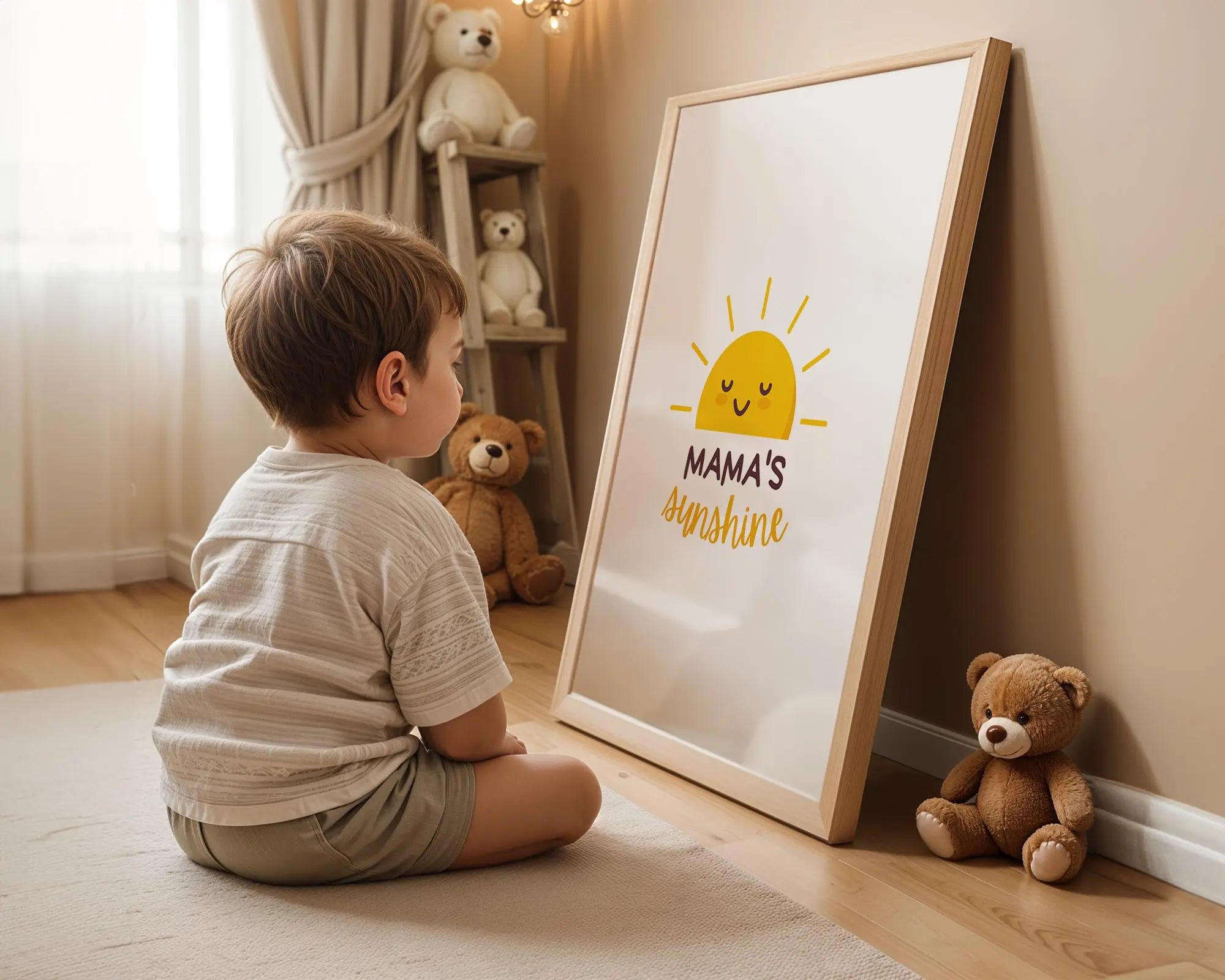 Playroom Ideas | Mama’s Sunshine Nursery Wall Art Print | Boho Baby Room Decor wall art print, modern home decor, unframed artwork by Nomad & Nest