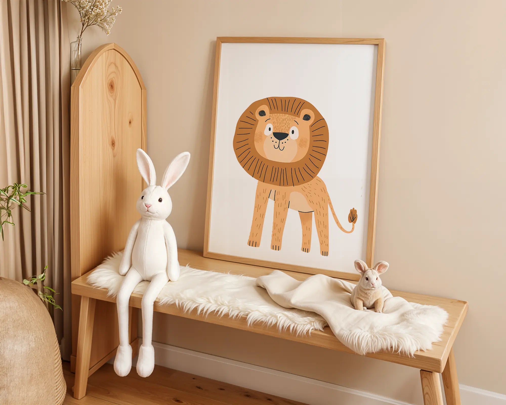 Playroom Ideas | Cute Lion Cub Nursery Wall Art | Safari Baby Print wall art print, modern home decor, unframed artwork by Nomad & Nest