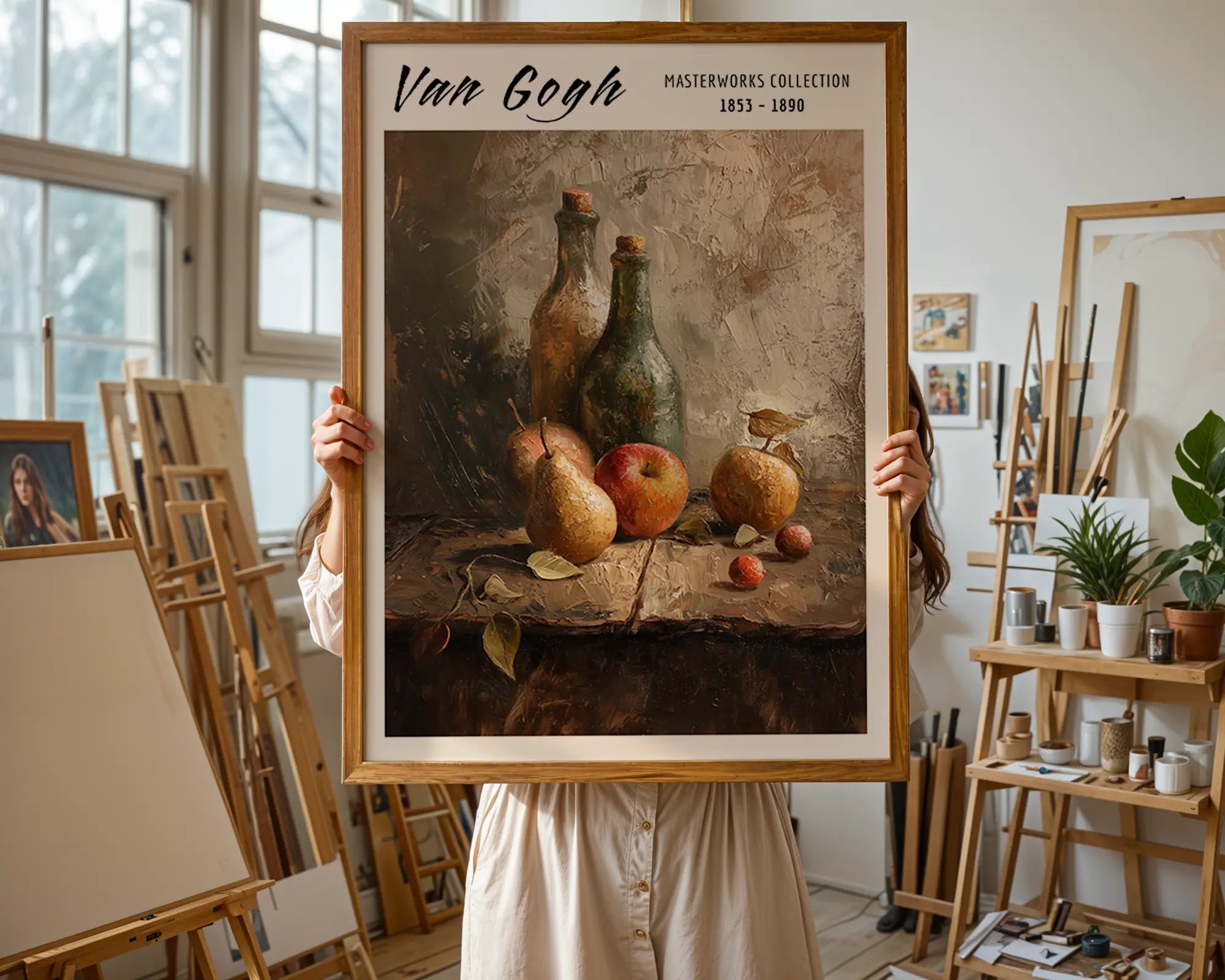 Van Gogh Print | Still Life  | Bottles and Fruit, Rustic Impressionist Art wall art print, modern home decor, unframed artwork by Nomad & Nest