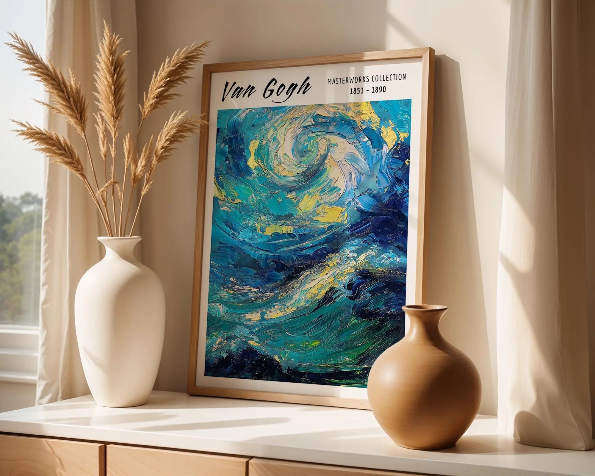 Van Gogh Print | Abstract Sky  | Swirling Impressionist Oil Painting wall art print, modern home decor, unframed artwork by Nomad & Nest