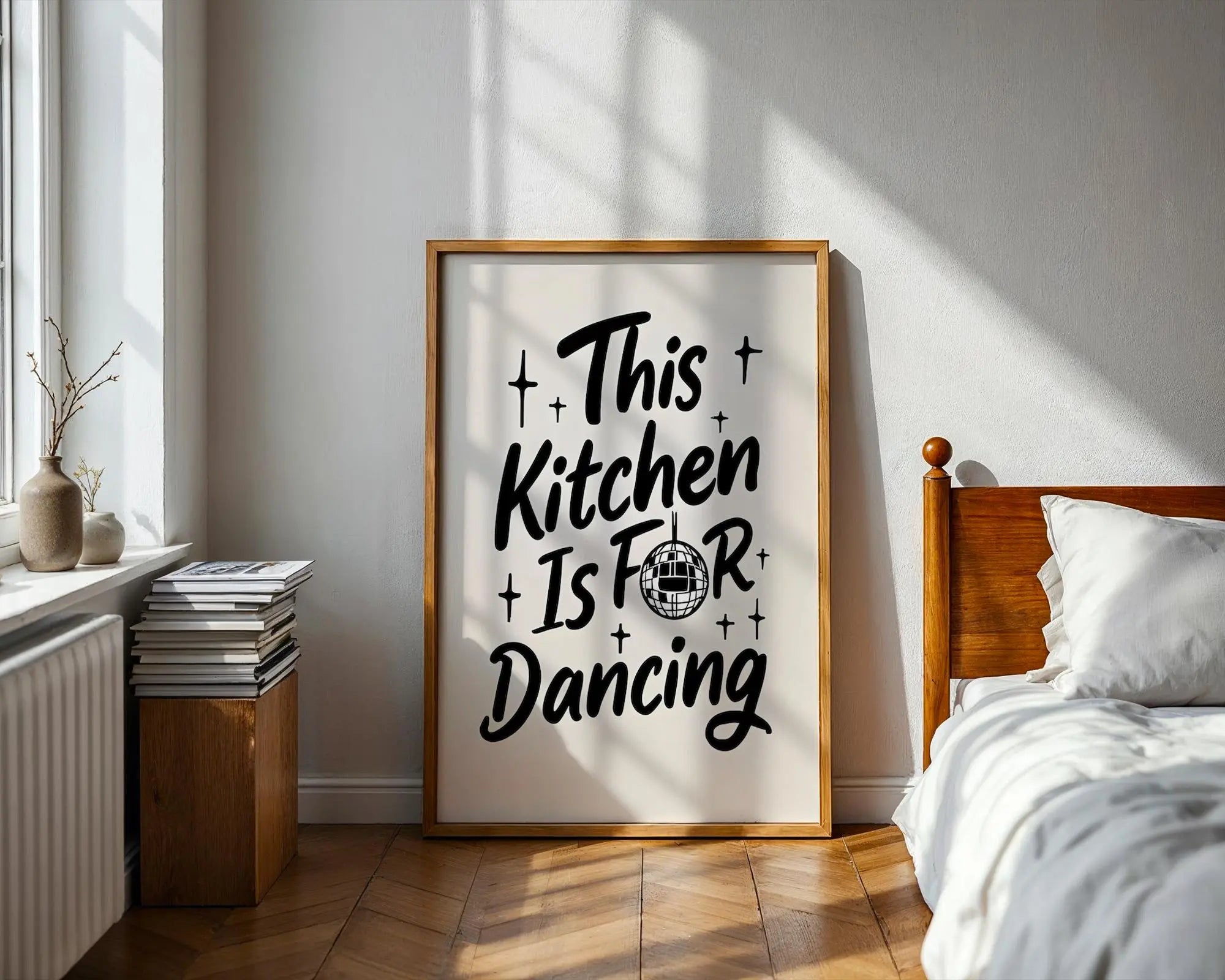 Kitchen Dancing Quote Art Print | Playful Typography Decor wall art print, modern home decor, unframed artwork by Nomad & Nest