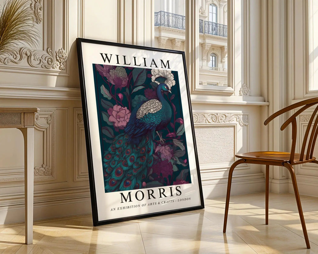 William Morris Print Peacock  | Vintage Dark Floral Garden Art wall art print, modern home decor, unframed artwork by Nomad & Nest