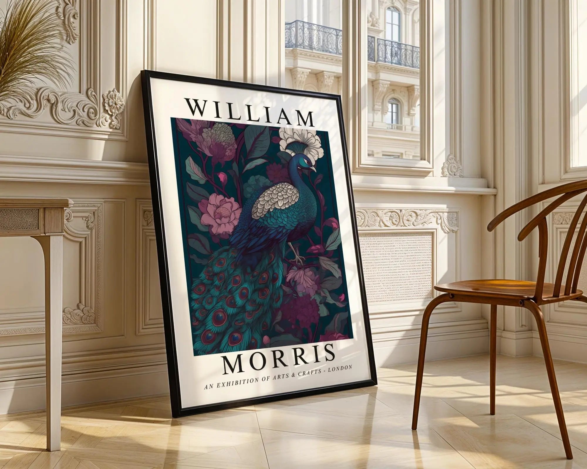 William Morris Print Peacock  | Vintage Dark Floral Garden Art wall art print, modern home decor, unframed artwork by Nomad & Nest