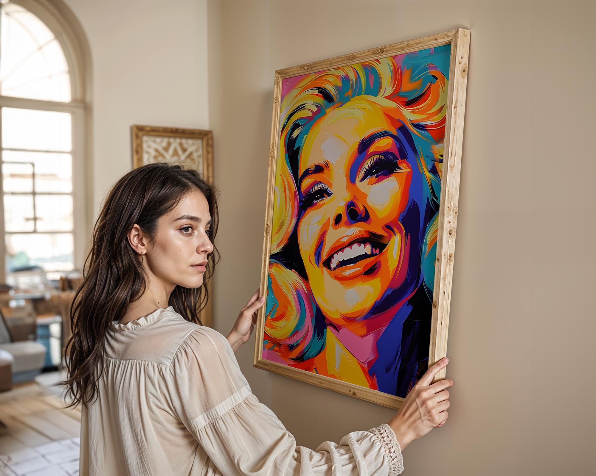 Modern Pop Art | Colorful Woman Portrait Print | Abstract , Hollywood Star wall art print, modern home decor, unframed artwork by Nomad & Nest
