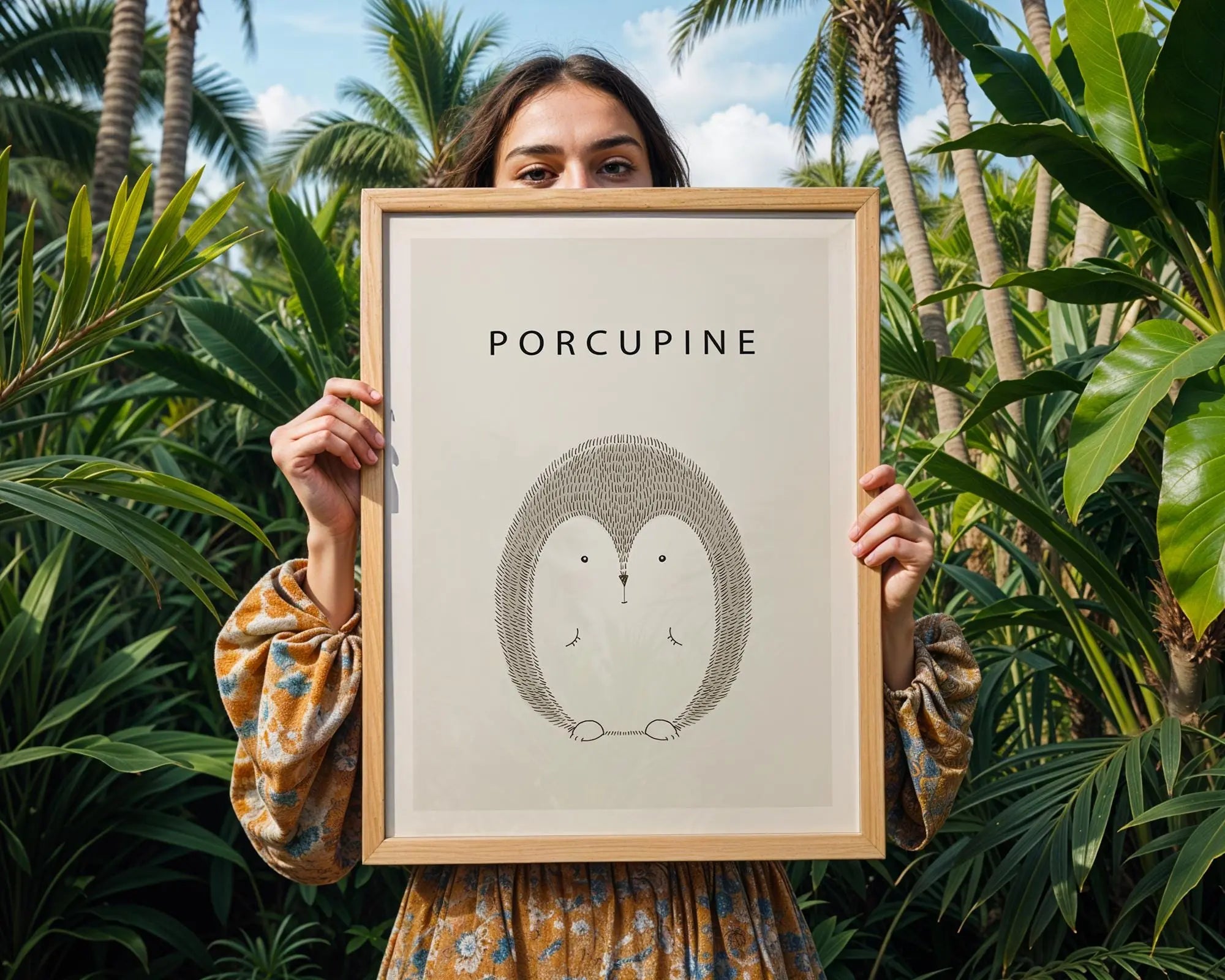 Porcupine Art Print | Minimalist Nursery Decor wall art print, modern home decor, unframed artwork by Nomad & Nest