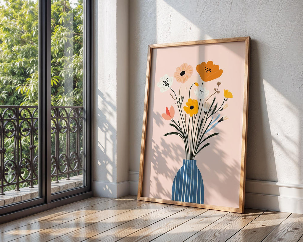 Abstract Floral Bouquet Print | Mid-Century Modern Vase Art wall art print, modern home decor, unframed artwork by Nomad & Nest