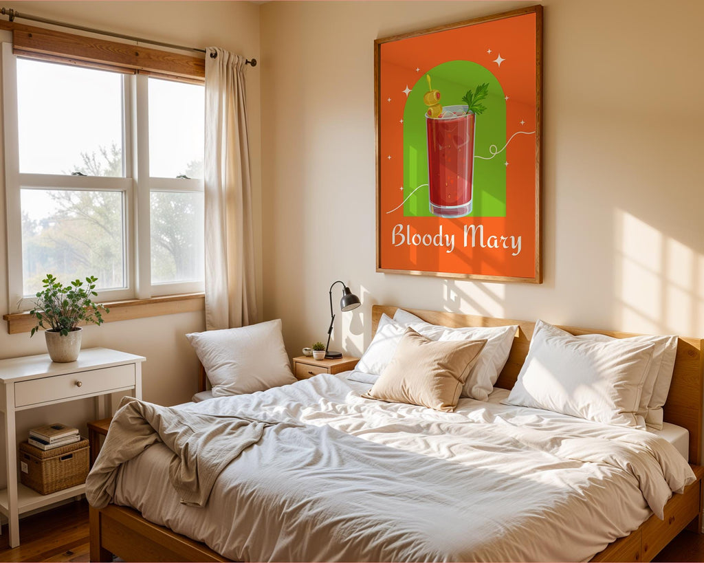 Bloody Mary Cocktail Print | Retro Modern Bar Illustration wall art print, modern home decor, unframed artwork by Nomad & Nest