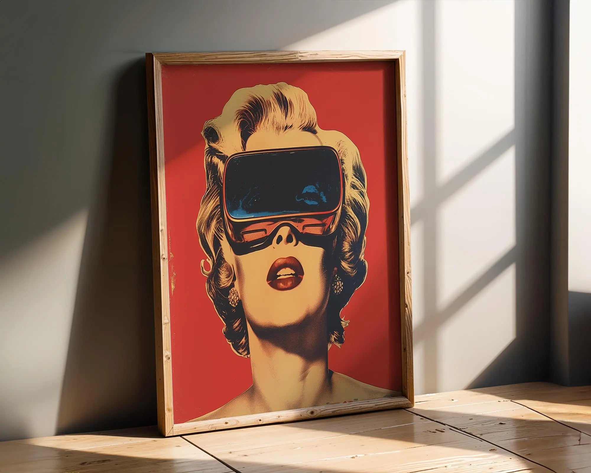 Modern Pop Art | Marilyn Monroe VR Goggles  Print | Retro  Poster wall art print, modern home decor, unframed artwork by Nomad & Nest