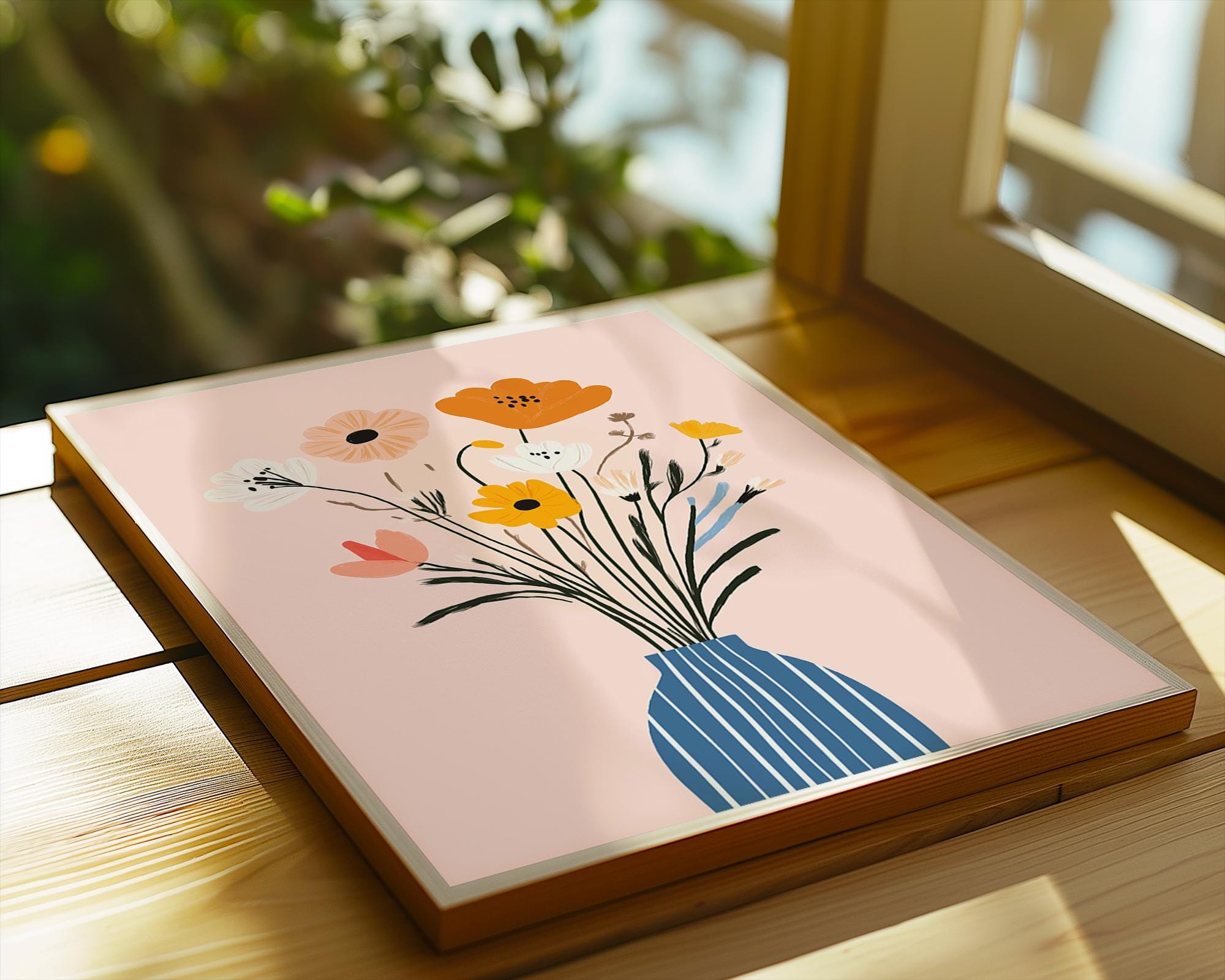 Abstract Floral Bouquet Print | Mid-Century Modern Vase Art wall art print, modern home decor, unframed artwork by Nomad & Nest