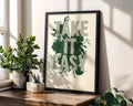 Positive Emotion | Take It Easy Botanical Print | Calm Floral Wall Art | Soft Green Nature Typography Poster wall art print, modern home decor, unframed artwork by Nomad & Nest
