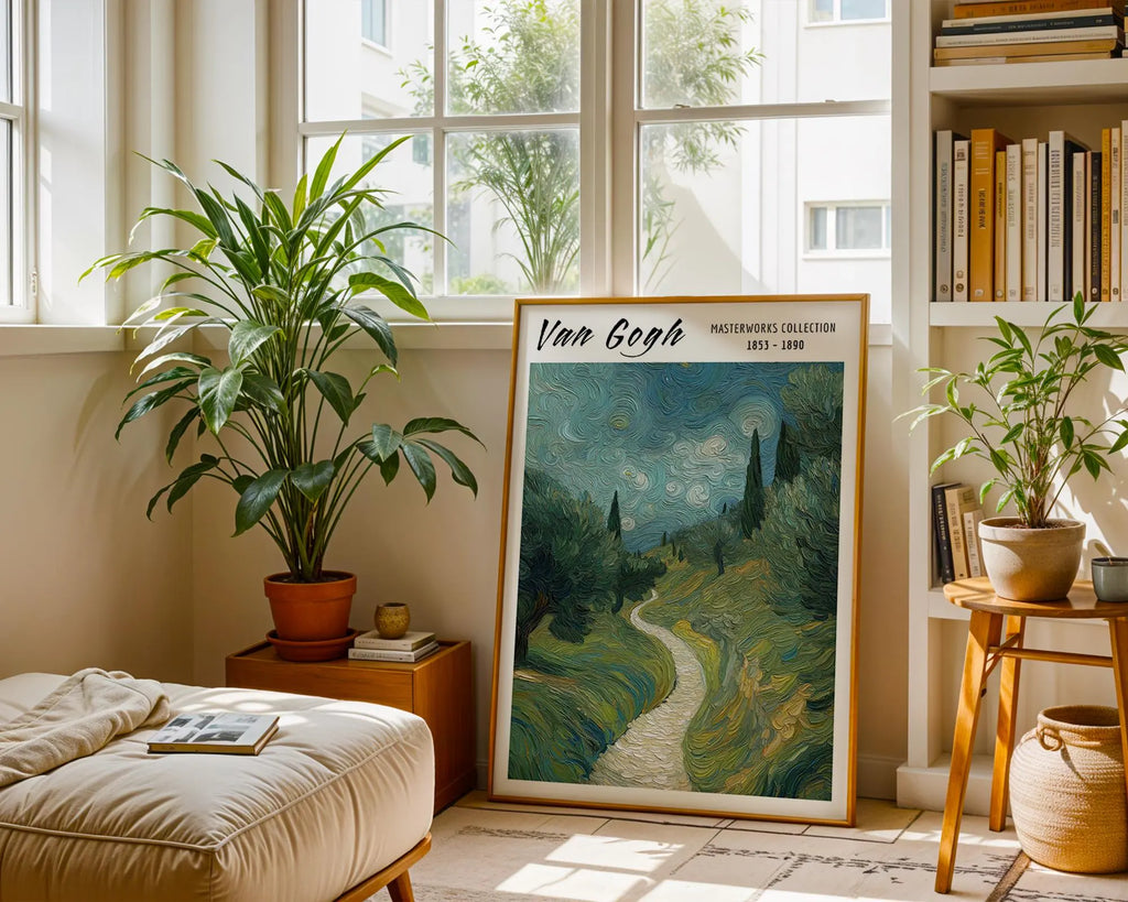 Van Gogh Print | Cypress Trees  | Impressionist Landscape Art wall art print, modern home decor, unframed artwork by Nomad & Nest