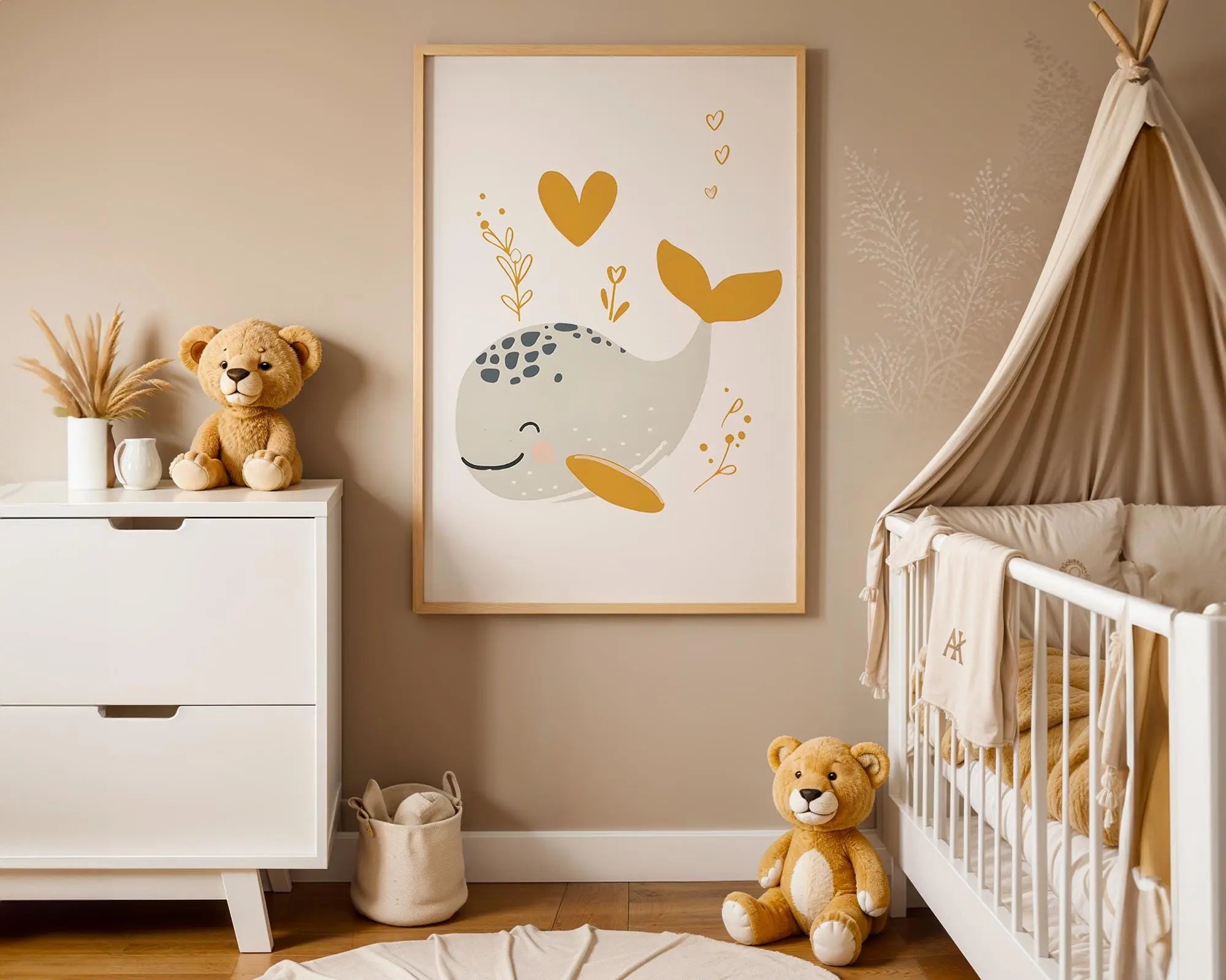 Playroom Ideas | Whale Nursery Print | Minimal Ocean Animal Wall Art wall art print, modern home decor, unframed artwork by Nomad & Nest