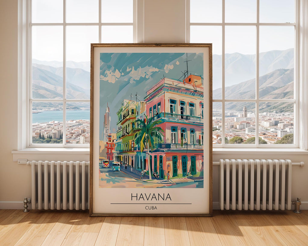 Havana Cuba Travel Print | Retro Caribbean Architecture wall art print, modern home decor, unframed artwork by Nomad & Nest