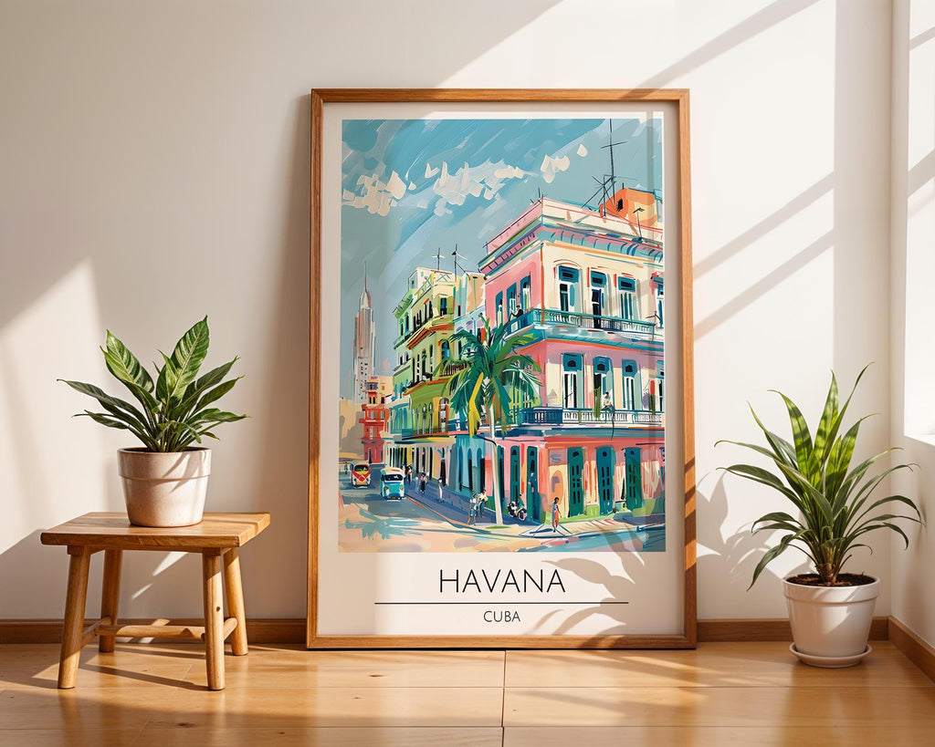 Havana Cuba Travel Print | Retro Caribbean Architecture wall art print, modern home decor, unframed artwork by Nomad & Nest