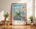 Havana Cuba Travel Print | Retro Caribbean Architecture wall art print, modern home decor, unframed artwork by Nomad & Nest