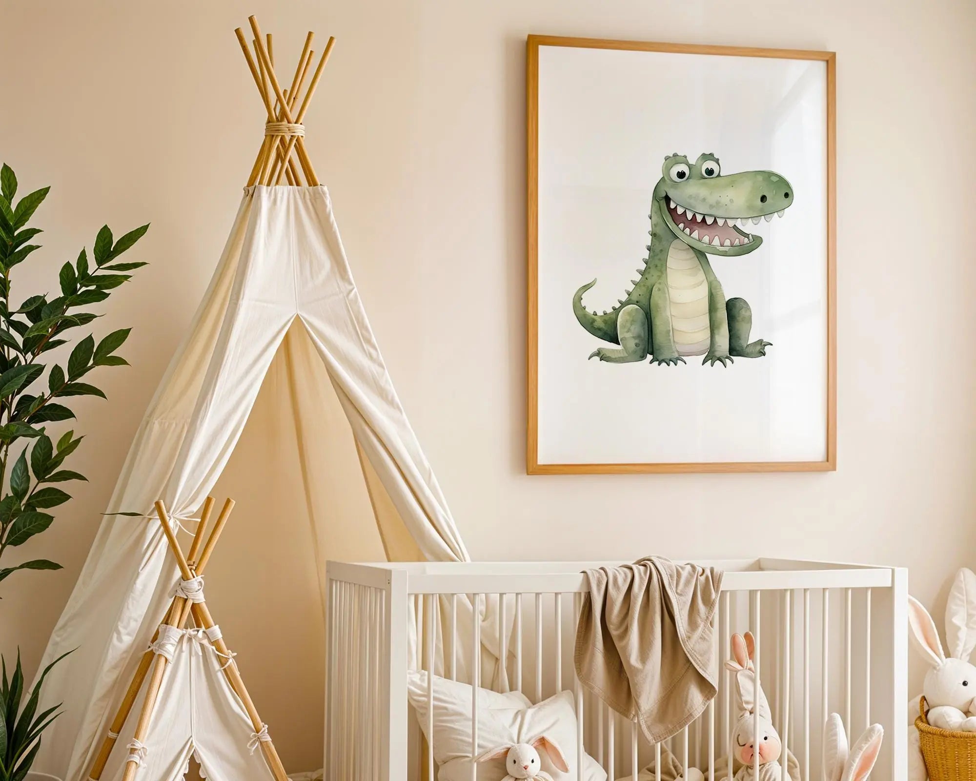 Playroom Ideas | Crocodile Nursery Wall Art | Jungle Animal Baby Print wall art print, modern home decor, unframed artwork by Nomad & Nest