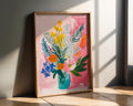 Modern Pop Art | Botanical Vase Painting | Colourful Floral Print, Modern wall art print, modern home decor, unframed artwork by Nomad & Nest