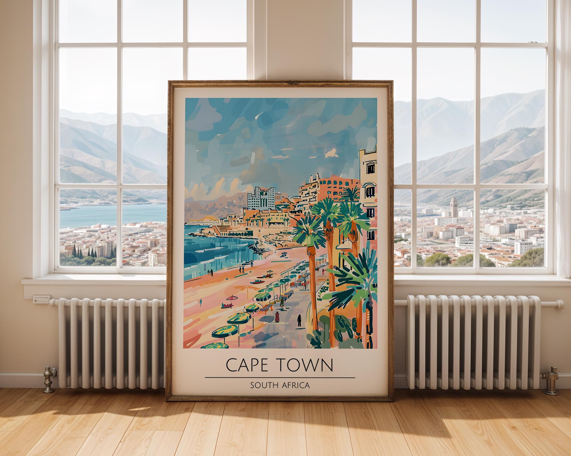 Cape Town South Africa Print | Coastal Travel Poster wall art print, modern home decor, unframed artwork by Nomad & Nest