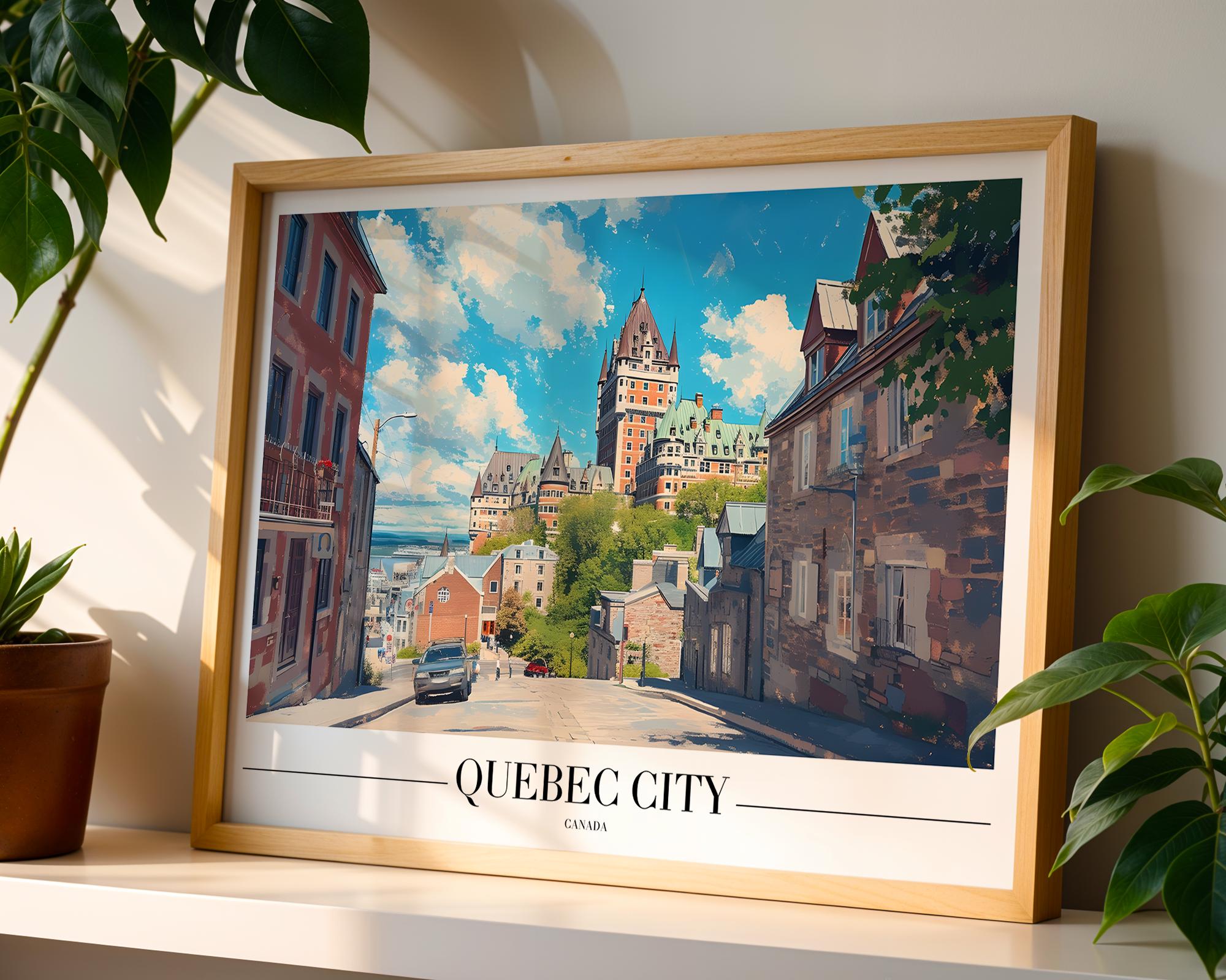Chateau Frontenac Art Print | Quebec City Travel Poster wall art print, modern home decor, unframed artwork by Nomad & Nest