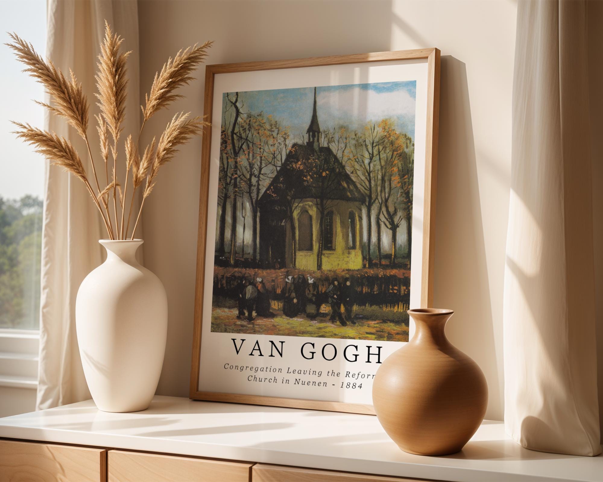 Van Gogh Print | Church Scene  - Vintage Impressionist Art Poster wall art print, modern home decor, unframed artwork by Nomad & Nest