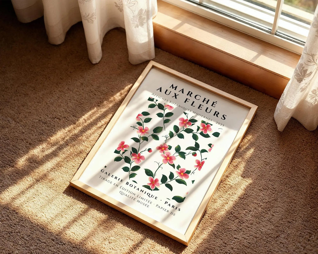 Hibiscus Flower Wall Art Print | French Botanical Poster wall art print, modern home decor, unframed artwork by Nomad & Nest