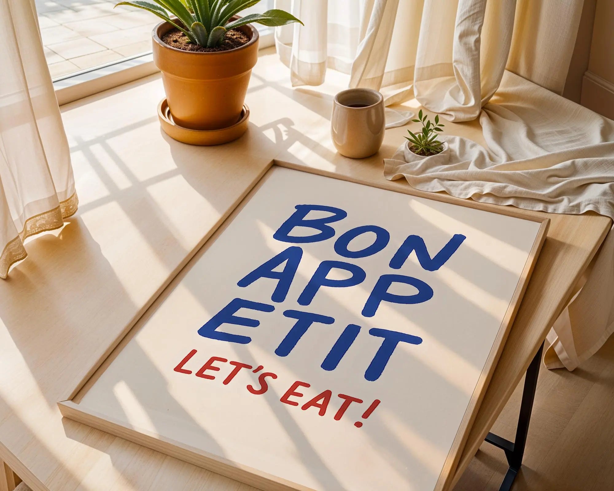 Positive Emotion | Bon Appetit Print | Playful French Kitchen Wall Art wall art print, modern home decor, unframed artwork by Nomad & Nest