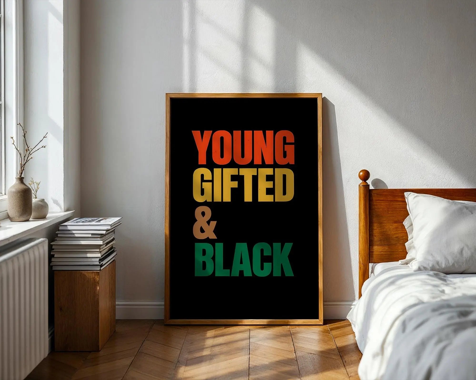 Positive Emotion | Young Gifted And Black Wall Art | Bold Cultural Typography | Empowerment Poster wall art print, modern home decor, unframed artwork by Nomad & Nest