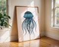 Blue Jellyfish Art Print, Deep Sea Nautical Wall Decor wall art print, modern home decor, unframed artwork by Nomad & Nest