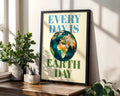 Positive Emotion | Every Day Is Earth Day Wall Art | Colourful Globe Illustration | Eco Friendly Home Decor | Nature Poster wall art print, modern home decor, unframed artwork by Nomad & Nest