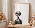 Playroom Ideas | Funny Ostrich Nursery Wall Art | Safari Animal Baby Print wall art print, modern home decor, unframed artwork by Nomad & Nest