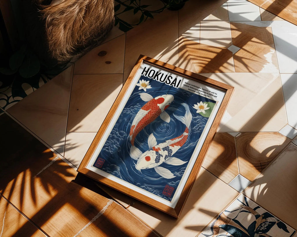 Japanese Poster | Koi Fish Art Print –  Hokusai Style, Zen Decor wall art print, modern home decor, unframed artwork by Nomad & Nest