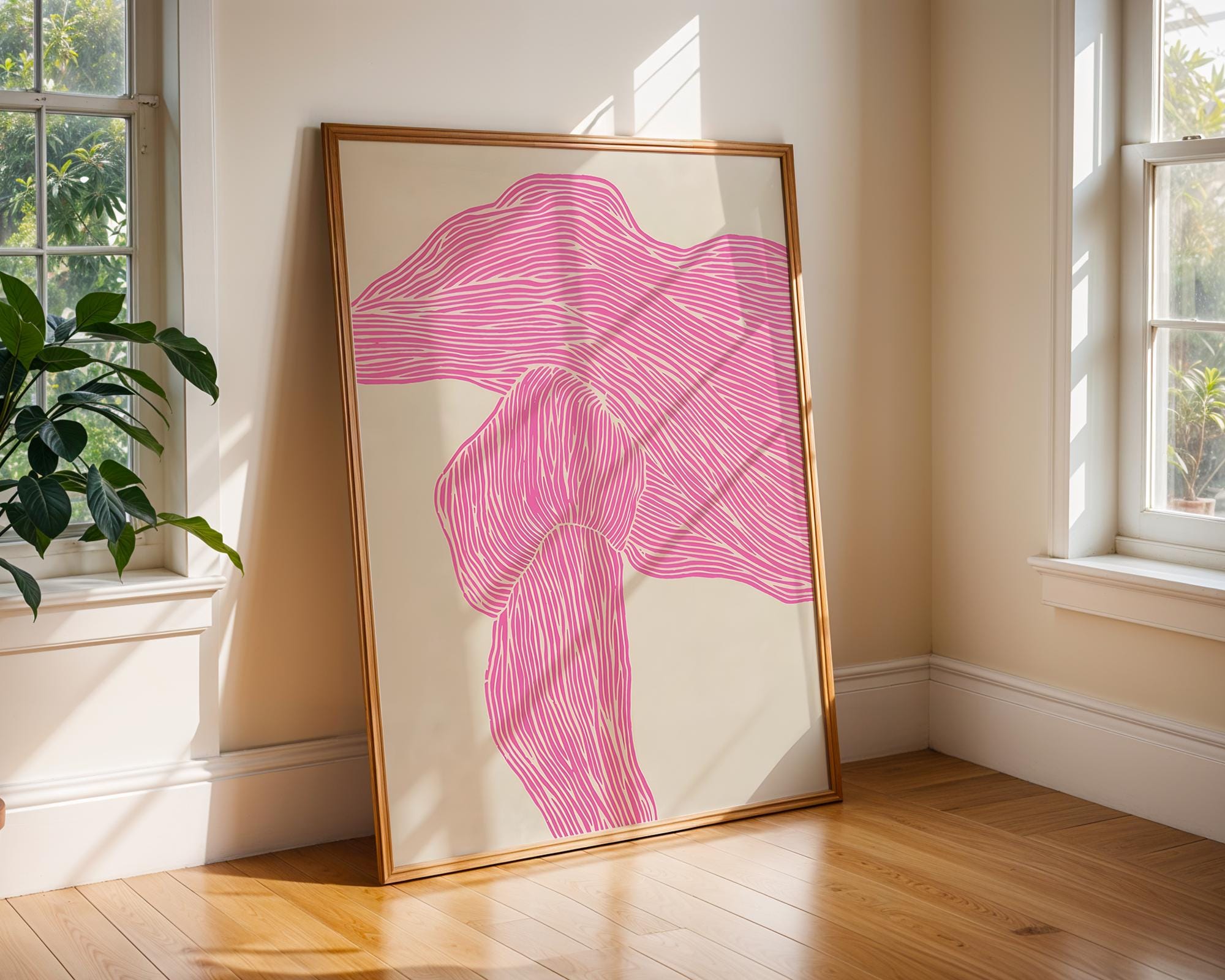 Abstract Pink Line Art Print | Modern Geometric Wall Decor wall art print, modern home decor, unframed artwork by Nomad & Nest