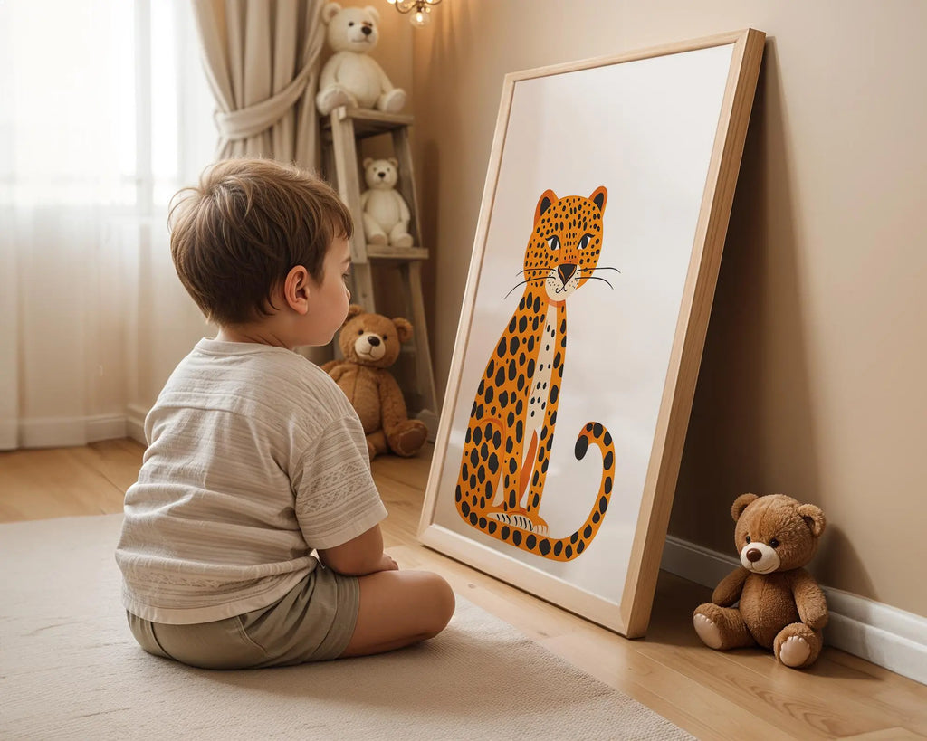 Playroom Ideas | Spotted Leopard Nursery Wall Art | Jungle Animal Decor wall art print, modern home decor, unframed artwork by Nomad & Nest