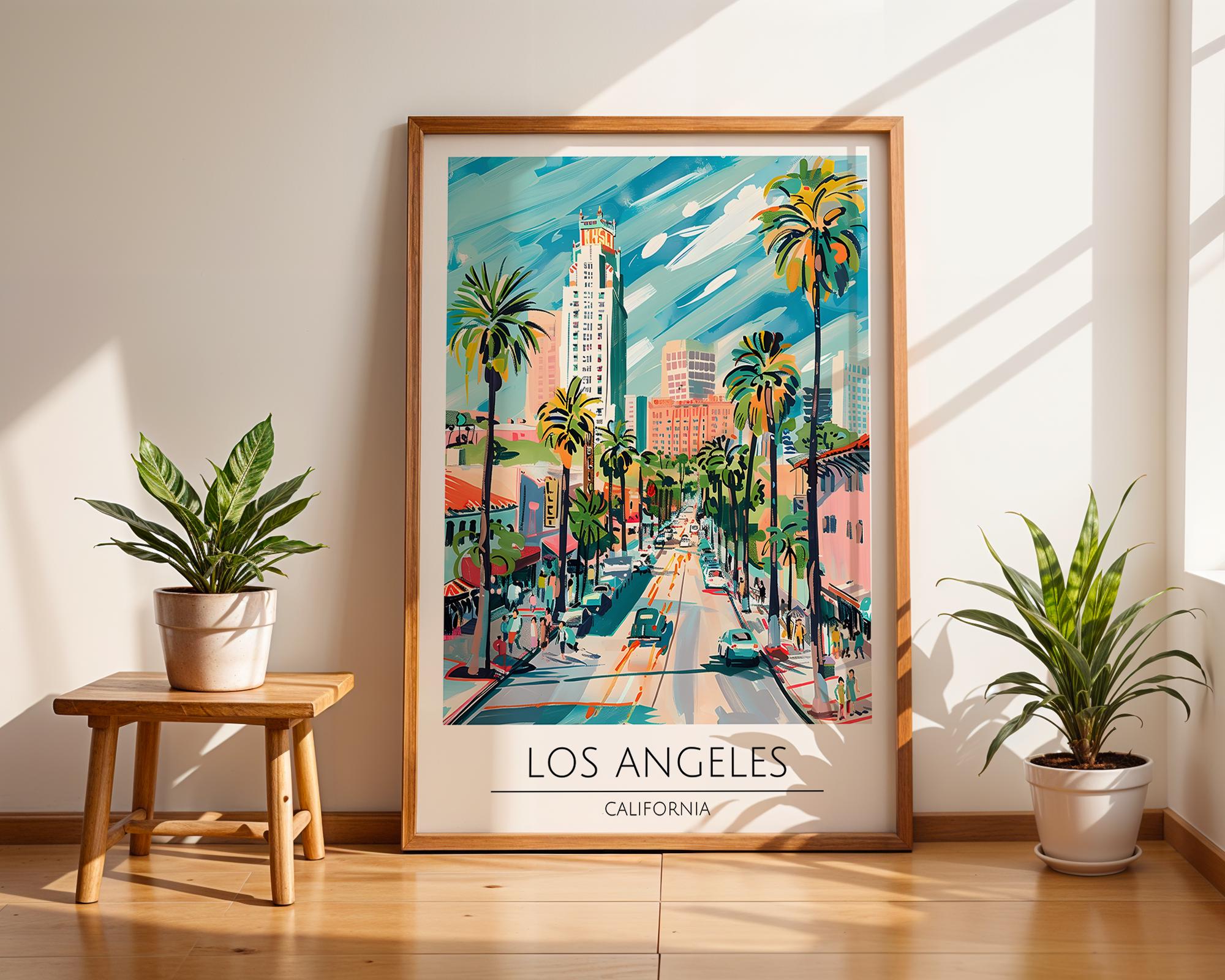 Los Angeles Art Print | Retro Palm Tree Boulevard Illustration wall art print, modern home decor, unframed artwork by Nomad & Nest