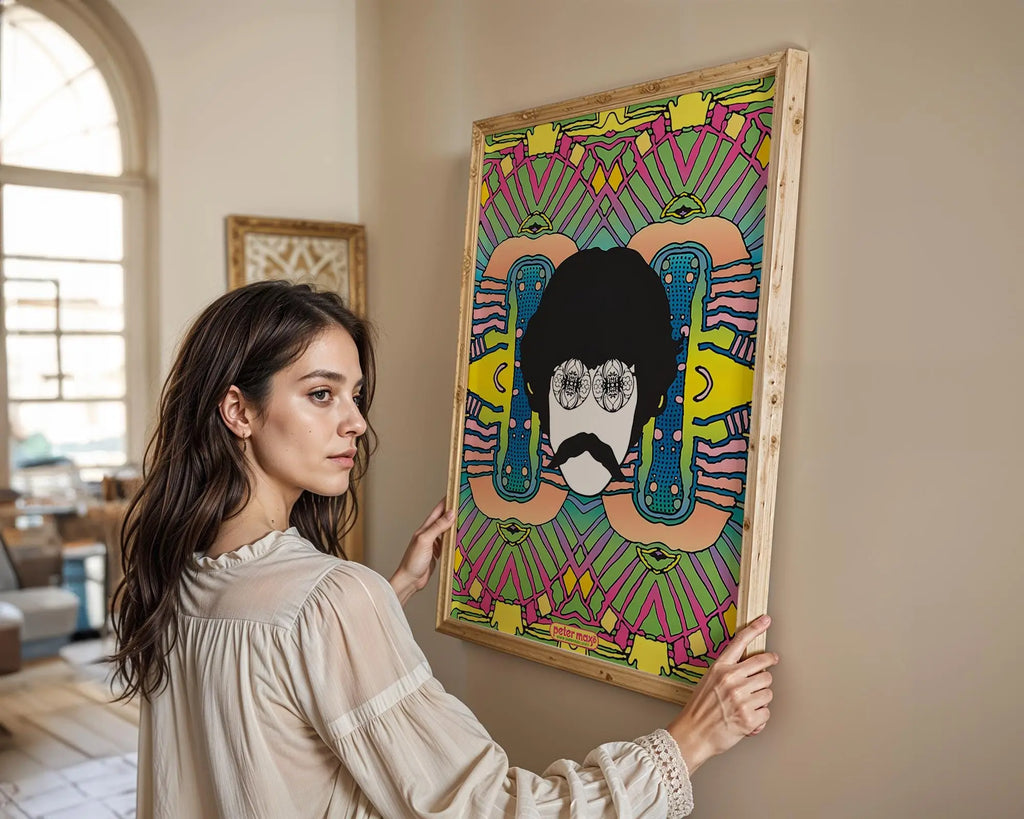 Modern Pop Art | Psychedelic Print | Retro 1960s Inspired Portrait wall art print, modern home decor, unframed artwork by Nomad & Nest