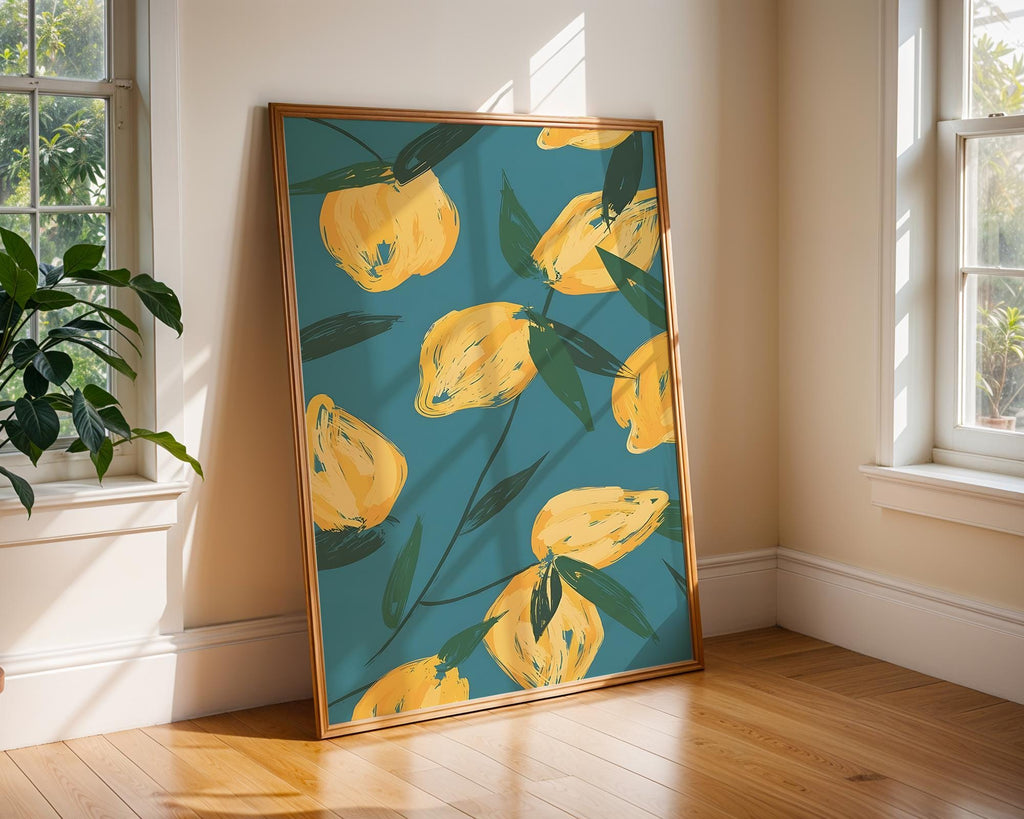 Lemon Botanical Art Print | Modern Kitchen Wall Decor wall art print, modern home decor, unframed artwork by Nomad & Nest