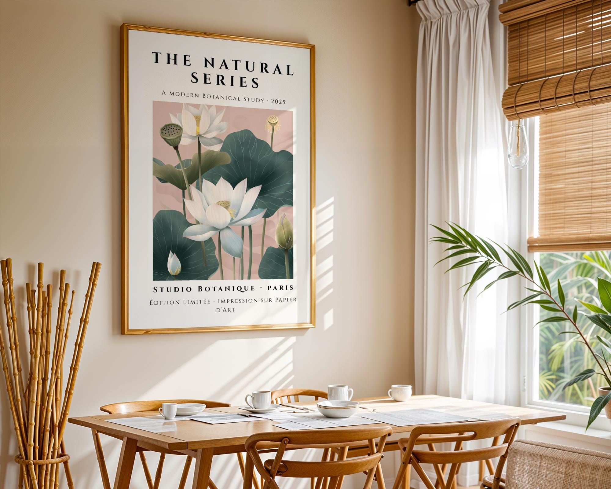 Lotus Botanical Print | Modern Asian-Inspired Floral Wall Art wall art print, modern home decor, unframed artwork by Nomad & Nest