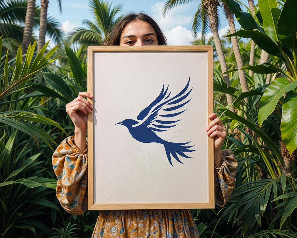 Flying Bird Art Print | Modern Wildlife Poster, Nature Home Decor wall art print, modern home decor, unframed artwork by Nomad & Nest