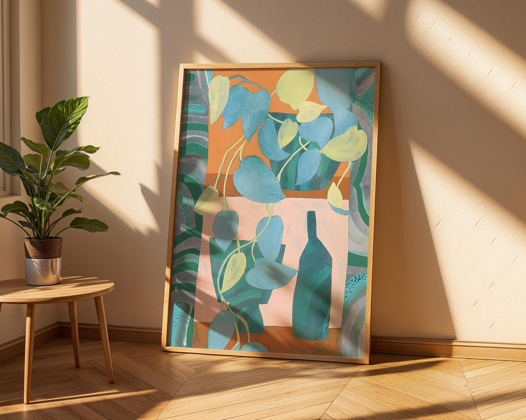 Blue Leaf Botanical Print | Modern Still Life Wall Art wall art print, modern home decor, unframed artwork by Nomad & Nest