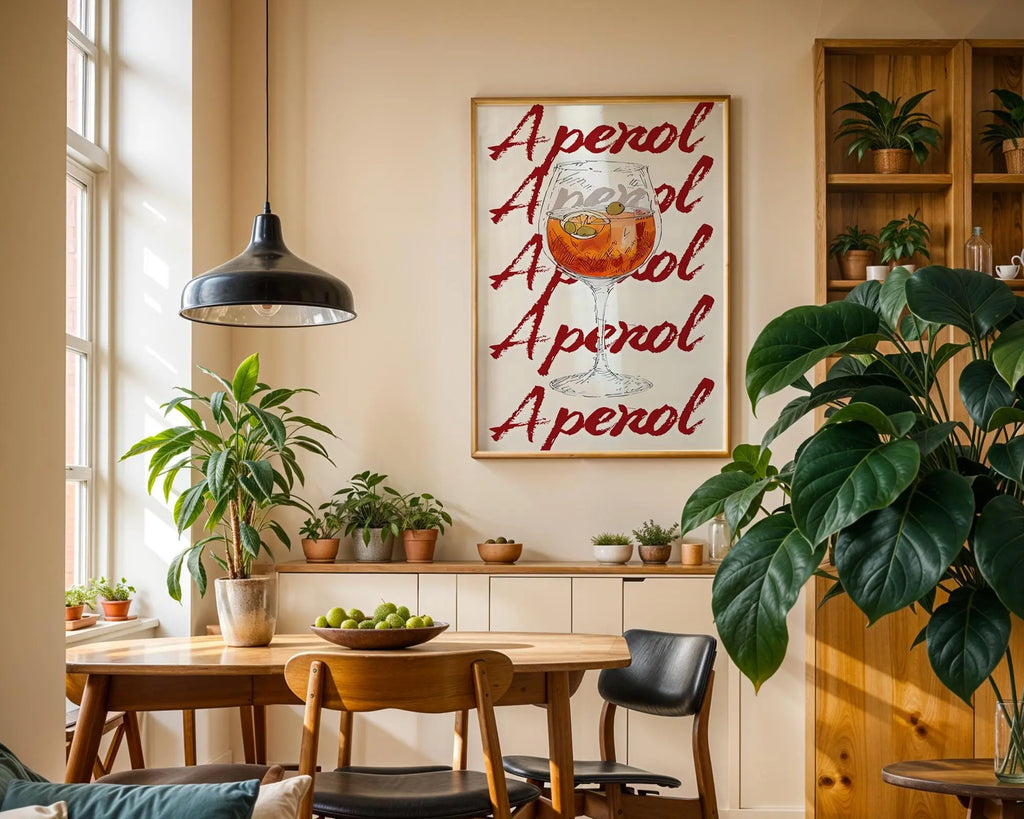 Aperol Spritz Art Print | Italian Cocktail Illustration wall art print, modern home decor, unframed artwork by Nomad & Nest