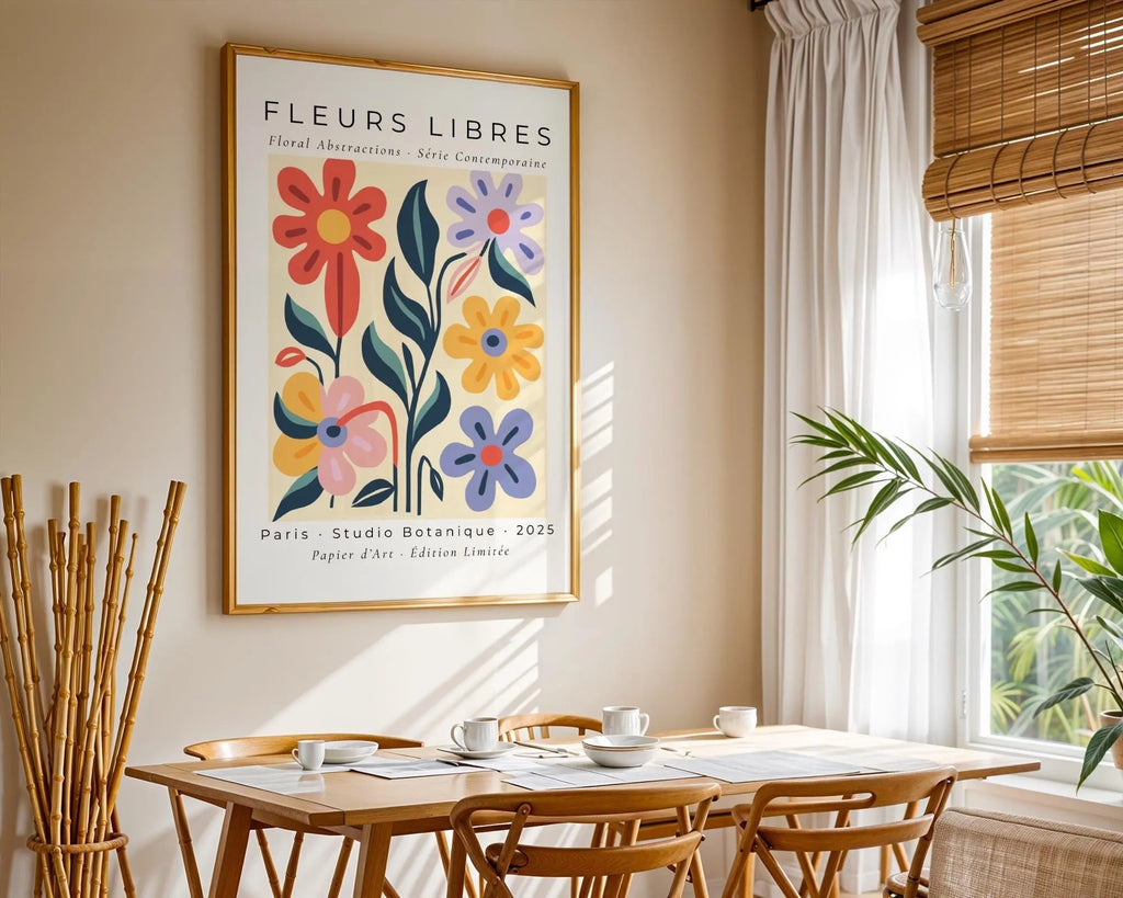 Abstract Floral Art Print | Colorful Paris Flower Poster wall art print, modern home decor, unframed artwork by Nomad & Nest