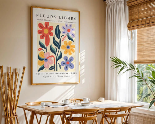 Abstract Floral Art Print | Colorful Paris Flower Poster wall art print, modern home decor, unframed artwork by Nomad & Nest