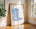 Blue Tooled Cowboy Boots Print | Elegant Western Wall Art wall art print, modern home decor, unframed artwork by Nomad & Nest