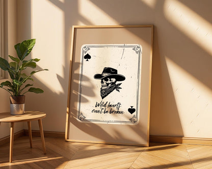 Skull Cowboy Card Print | Dark Western Art, Gothic Home Decor wall art print, modern home decor, unframed artwork by Nomad & Nest