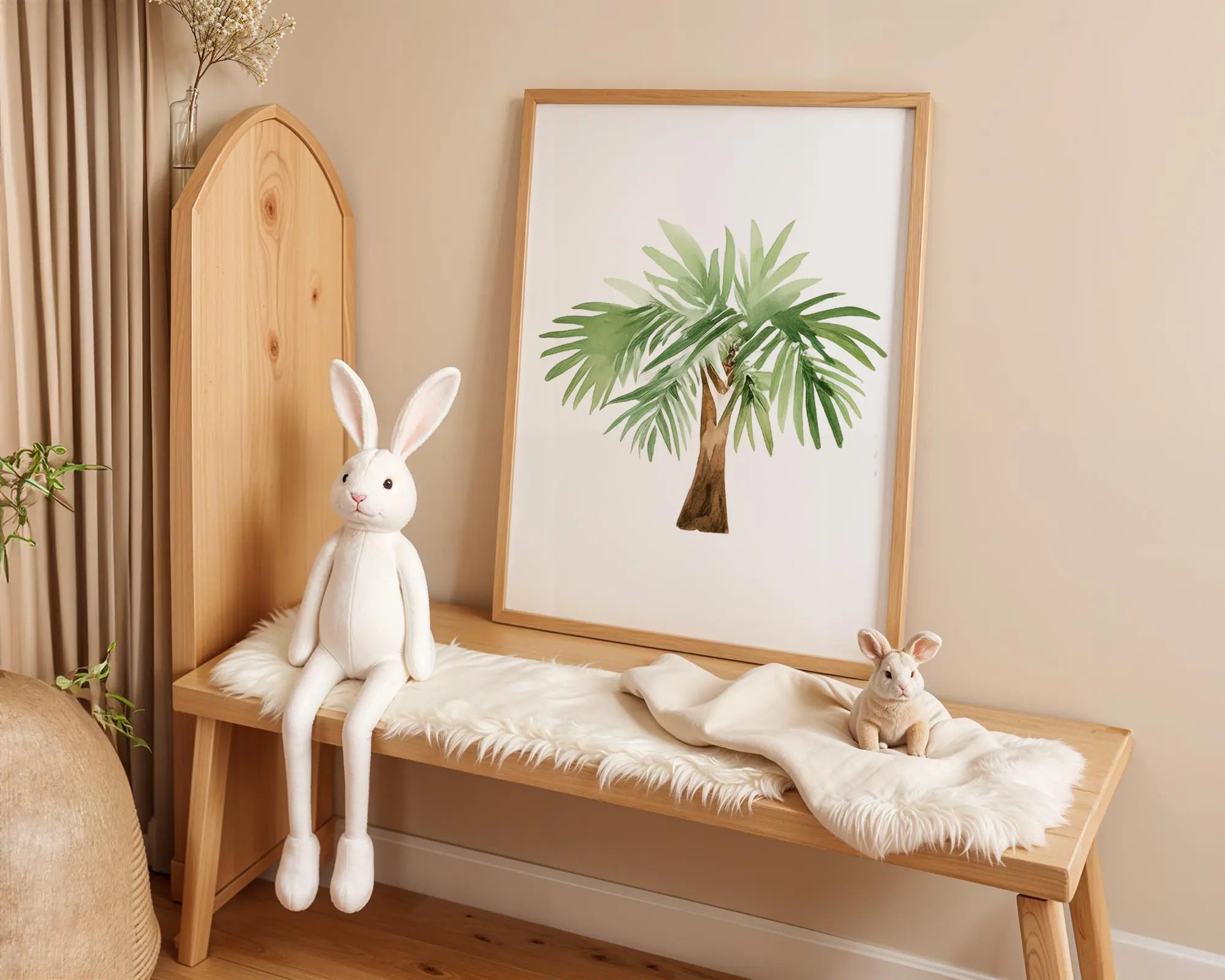 Playroom Ideas | Watercolour Palm Tree Nursery Wall Art Jungle Decor Print wall art print, modern home decor, unframed artwork by Nomad & Nest