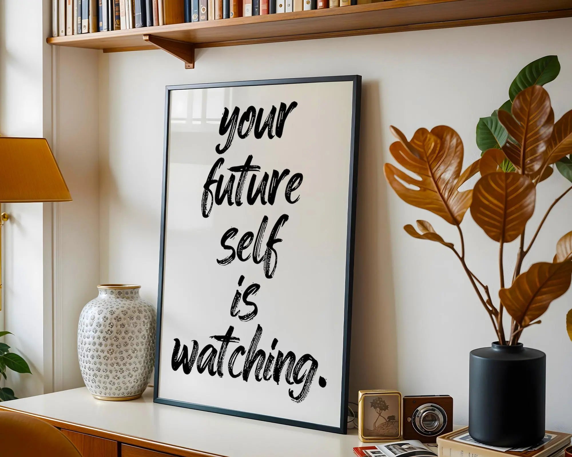Positive Emotion | Your Future Self Is Watching Matte Print | Motivational Quote wall art print, modern home decor, unframed artwork by Nomad & Nest