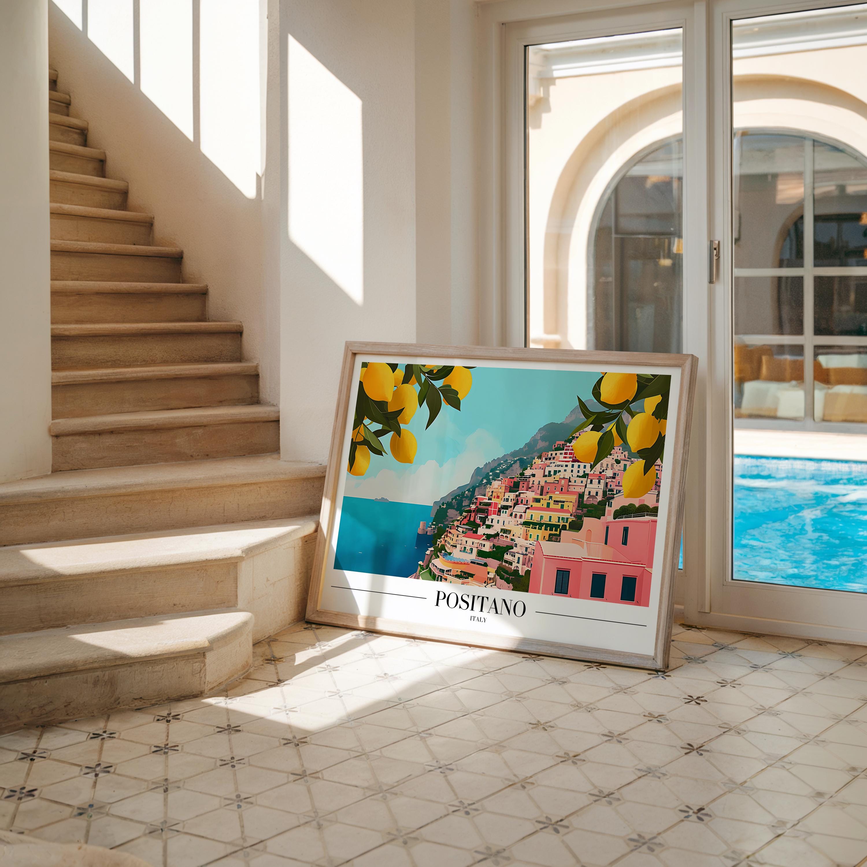 Positano Italy Print | Amalfi Coast, Lemon Tree Wall Art wall art print, modern home decor, unframed artwork by Nomad & Nest